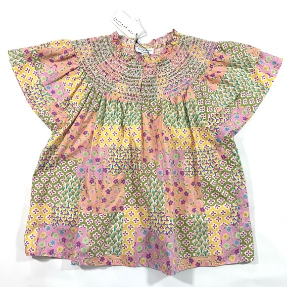 New Current Air Patchwork Flutter Sleeve Top - Picture 2 of 7